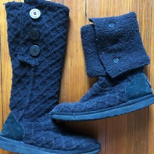 UGG AUSTRALIA Lattice Cardy Black Knit 8